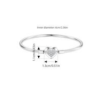 PVUVTNAHW 925 Sterling Silver Heart Basic Bracelet Oxidized Silver for Women Birthday Party Daily Fine Jewlery(FNB192_19cm)