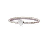 PVUVTNAHW 925 Sterling Silver Heart Basic Bracelet Oxidized Silver for Women Birthday Party Daily Fine Jewlery(FIB293_17cm)