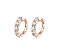 PVUVTNAHW 925 Sterling Silver Real 2ct Moissanite Hoop Earrings For Women Sparkling Wedding Party Gift(Rose Gold)