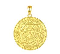 PVUVTNAHW 925 Sterling Silver Seven Archangels Amulet Necklace 18k Gold Rune Summon Magic Circle Pendant Religion Jewelry(Only pandent)