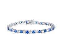 PVUVTNAHW 925 Sterling Silver Tennis Bracelet Sapphire Gemstone Blue Stone Bangle for Women Engagement Jewelry