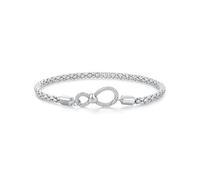 PVUVTNAHW 925 Sterling Silver Unique Buckle Design Foundation DIY Beaded Bracelet Delicate Jewelry For Women(17cm)