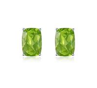 PVUVTNAHW Amethyst 925 Silver Stud Earrings Purple Gems Solid 925 Sterling Silver Vintage Fine Elegant Jewelry For Women(Peridot)