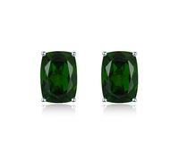 PVUVTNAHW Amethyst 925 Silver Stud Earrings Purple Gems Solid 925 Sterling Silver Vintage Fine Elegant Jewelry For Women(Chrome Diopside)