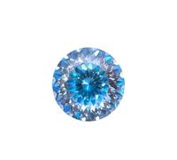 PVUVTNAHW Aquamarine Moissanite Stone Round Shape 100 Faceted Cut Gemstone Lab Grown Diamond For Charms Jewelry(8.0mm-2.0ct)