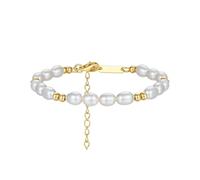 PVUVTNAHW Beads Bracelet 925 Sterling Silver Freshwater Pearl Chain Bracelets for Women Party Jewelry