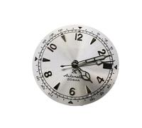 PVUVTNAHW Dial with Green Lume Mountaineering Style Men's Mechanical Watch Accessories Compatible for NH35 NH36 Movement 28.5mm(White)