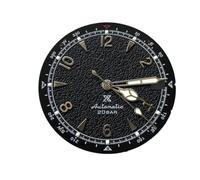 PVUVTNAHW Dial with Green Lume Mountaineering Style Men's Mechanical Watch Accessories Compatible for NH35 NH36 Movement 28.5mm(Black)