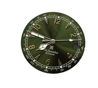 PVUVTNAHW Dial with Green Lume Mountaineering Style Men's Mechanical Watch Accessories Compatible for NH35 NH36 Movement 28.5mm(Rose Gold)