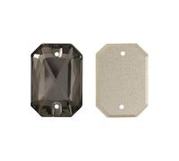 PVUVTNAHW Emerald Cut AAAAA K9 Glass Sew On Rhinestones Sewing Crystals AB Flatback Stones for Clothes Craft Wedding Dress(Black Diamond,20x28mm-12Pcs)