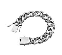 PVUVTNAHW Ethnic Style 17MM Wide Bracelet S925 Sterling Silver Retro Simple For Men Riding Motorcycle Charm Jewelry(20cm)