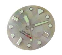 PVUVTNAHW Green Luminous 29mm Mother of Pearl Watch Dial Face Date Window Hands Set Compatible for NH35 NH36 Automatic Movement(White dial Hands)