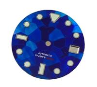 PVUVTNAHW Green Luminous 29mm Mother of Pearl Watch Dial Face Date Window Hands Set Compatible for NH35 NH36 Automatic Movement(Blue dial)