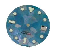 PVUVTNAHW Green Luminous 29mm Mother of Pearl Watch Dial Face Date Window Hands Set Compatible for NH35 NH36 Automatic Movement(Green dial)