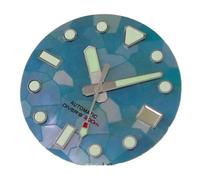 PVUVTNAHW Green Luminous 29mm Mother of Pearl Watch Dial Face Date Window Hands Set Compatible for NH35 NH36 Automatic Movement(Green dial Hands)