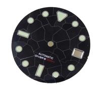 PVUVTNAHW Green Luminous 29mm Mother of Pearl Watch Dial Face Date Window Hands Set Compatible for NH35 NH36 Automatic Movement(Black dial)