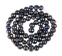 PVUVTNAHW Natural Freshwater Pearl Black Round Pearls Beads for Jewelry Making Bracelet Necklace Earrings(5-6mm 68-71pcs)