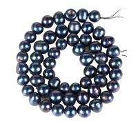 PVUVTNAHW Natural Freshwater Pearl Black Round Pearls Beads for Jewelry Making Bracelet Necklace Earrings(7-8mm 57-59pcs)