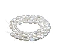 PVUVTNAHW Natural Freshwater Pearl Irregular Punch Loose Beads for Jewelry DIY Bracelet Necklace Accessories(White,7-8mm)