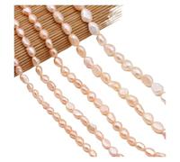 PVUVTNAHW Natural Freshwater Pearl Irregular Punch Loose Beads for Jewelry DIY Bracelet Necklace Accessories(Light Orange,5-6mm)