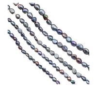 PVUVTNAHW Natural Freshwater Pearl Irregular Punch Loose Beads for Jewelry DIY Bracelet Necklace Accessories(Black,5-6mm)