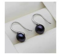 PVUVTNAHW Natural Pearl Earrings Freshwater Cultured Pearl Earring Jewelry 925 Sterling Silver Earrings For Women(Black)