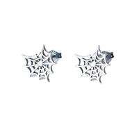 PVUVTNAHW Neo-Gothic Style 925 Sterling Silver Creative Retro Spider Web Stud Earrings Personality Minimalist Ear Jewelry