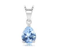 PVUVTNAHW Pear 2ct Topaz Citrine Garnet Amethyst Pendant Necklace No Chain 925 Sterling Silver For Women(Sky Blue Topaz)