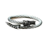 PVUVTNAHW Punk Viking Black Dragon Bangles Non-fading Stainless Steel Bracelet Vintage Open Cuff Charm NorseJewelry(Retro)