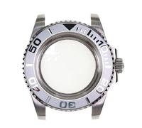 PVUVTNAHW Silver Stainless Steel Yacht Design with Sapphire Crystal Water Resistant Watch Case Compatible for Nh35 Nh36 Mechanical Automatic Movement(2)