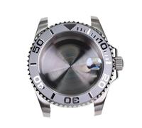 PVUVTNAHW Silver Stainless Steel Yacht Design with Sapphire Crystal Water Resistant Watch Case Compatible for Nh35 Nh36 Mechanical Automatic Movement(3)