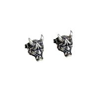 PVUVTNAHW Vintage Real 925 Sterling Silver Skeleton Prajna Stud Earrings Gothic Street Pop Hip Hop Ear Jewelry For Men Women