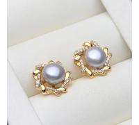 PVUVTNAHW White Black Grey Pink Purple Freshwater Pearl Stud Earrings Small Natural Pearl Earrings For Women(Grey)