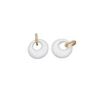 PVUVTNAHW White Nano Gemstone Earrings Solid 925 Silver Indian Agate 25mm For Women Wedding Engagment Party Jewelry(Geel)