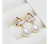 PVUVTNAHW White Pink Purple Black Grey Freshwater Pearl Drop Earrings Cute Dangle Pearl Earrings For Women(White)