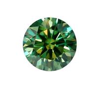 PVUVTNAHW Yellow Green Moissanite Stone Round Cut 8 Hearts & Arrows Lab Grown Diamond For DIY Jewelry Gift Making(8.0mm-2.0ct)