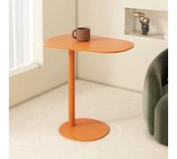 PVYGDXYI C Shaped End Table Square,Tv Trays And Snack Tables,Couch Tables That Slide Under,C Shaped Side Table for Living Room,Bedroom, Bathroom,Cafe And Balcony,Orange,M