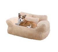 PVYGDXYI Calming Pet Sofa,New Soft Cat Sofa Beds with Non-Slip Bottom,Removable Washable Pet Bed for Dogs,Plush Pet Sofa for Small,Medium Cats and Dogs(Beige,L)