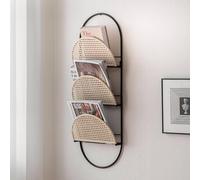 PVYGDXYI Magazine Holder 3 Pockets Total - Fashion Hanging Bookshelf Literature Storage Rack, Magazine Rack Holds Both Magazines and Brochures, for Entryway Living Room