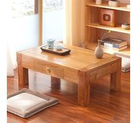 PVYGDXYI Old Elm Wood Tatami Tea Table Solid Wood Japanese Floor Table, Low Altar desk for Meditation, Tatami Coffee desk for Living Room & Creative Balcony(Natural,60x40x30cm)