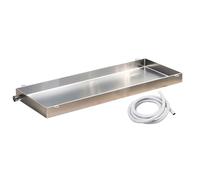 PVYGDXYI Stainless Steel AC Condensate Drain Pan with Flexible Hose Heavy Duty Air Conditioner Drip for Leak Prevention Compatible Units(30x40cm(12x16in))