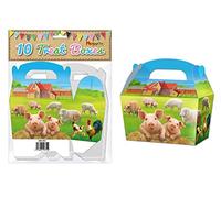 PW 10 Farm Animals Card Party Fun, Small Food Box