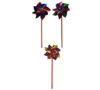 PW 4x Large Foil Sand Castle Windmills - 31cm Assorted Colours Airfoil Plastic Wind Spinner