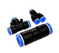 PW Air Connectors 4 6 8 10 12mm Pneumatic Fitting Quick Connect Tee 3Way Plastic Pipe Water Hose Tube Connector(10-8,PEG-10PCS)