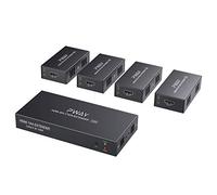 PW-HTS0104(POC) HDMI Splitter Extender 1X4 Port Over Cat5e/Cat6 Ethernet Cable No delay Up to 50m/165ft and Resolution Up to 1080P@60Hz(1 In 4 Out)