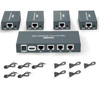 PW-HTS0104IR(POC) HDMI Splitter Extender 1X4 Port Over Cat5e/Cat6 Ethernet Cable With IR, No delay Up to 60m(196ft) and Resolution Up to 1080P