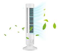 PW TOOLS 33cm Small Tower Fan, Desk Table Fan with 2 Speeds, Portable USB Charging Vertical Conditioner Stand Up Tower Fan, Personal Fan, Bladeless Fan for Bedroom