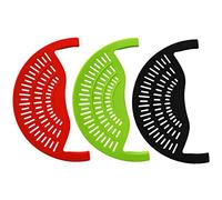 PW TOOLS Clip Strainer for Pots Pan Pasta Strainer, Pot Strainer, Food Drainer for Meat Vegetables Fruit, Silicone Kitchen Colander, Fits for Pots, Pans and Bowls