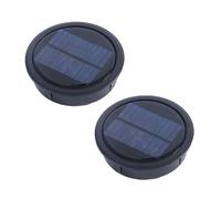 PW TOOLS Garden Light Solar Top Replacement Round Box, Solar Replacement Top of Solar Lantern Battery Box, Solar Lights Replacement Top, Waterproof Round Solar Panel Lights