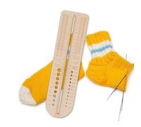 PW TOOLS Knitting Needle Gauge Measuring Tool - Sock Ruler Tool For Knitting & Crochet Hook Craft